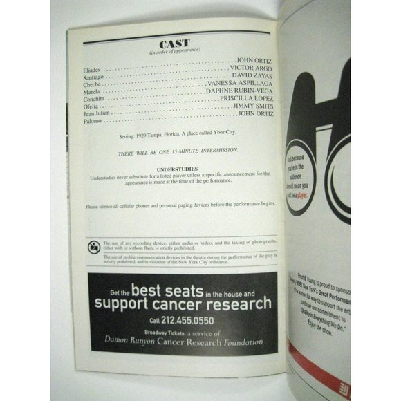 Anna in Tropics Playbill 2003 Royale Theatre Ticket Jimmy Smits Priscilla Lopez - Picture 8 of 12